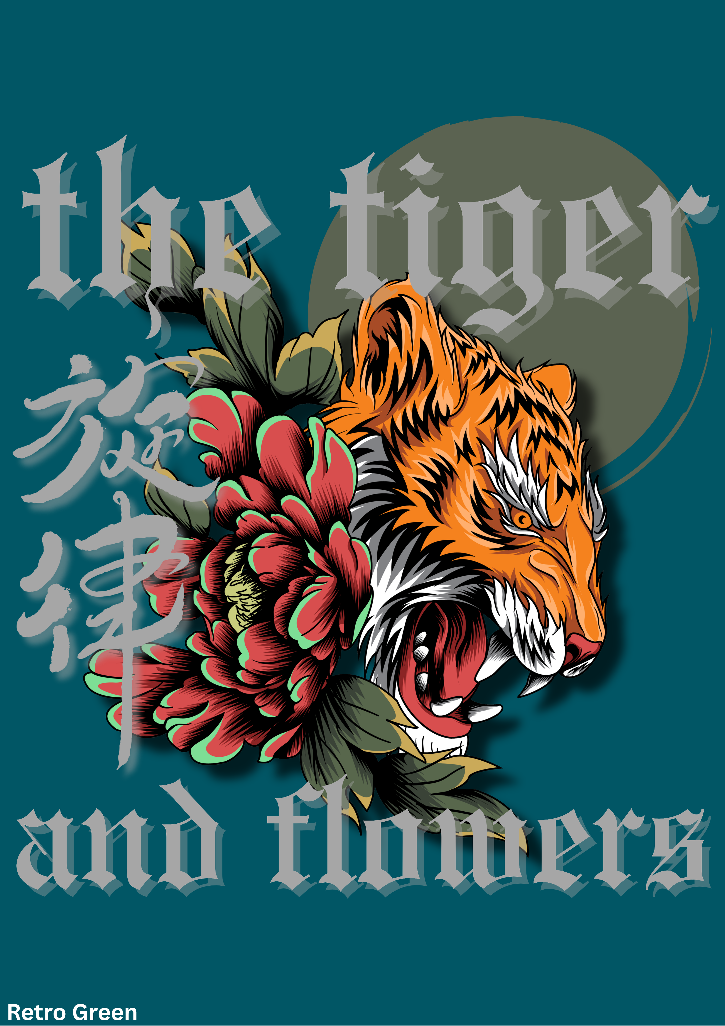 Tiger and Flowers