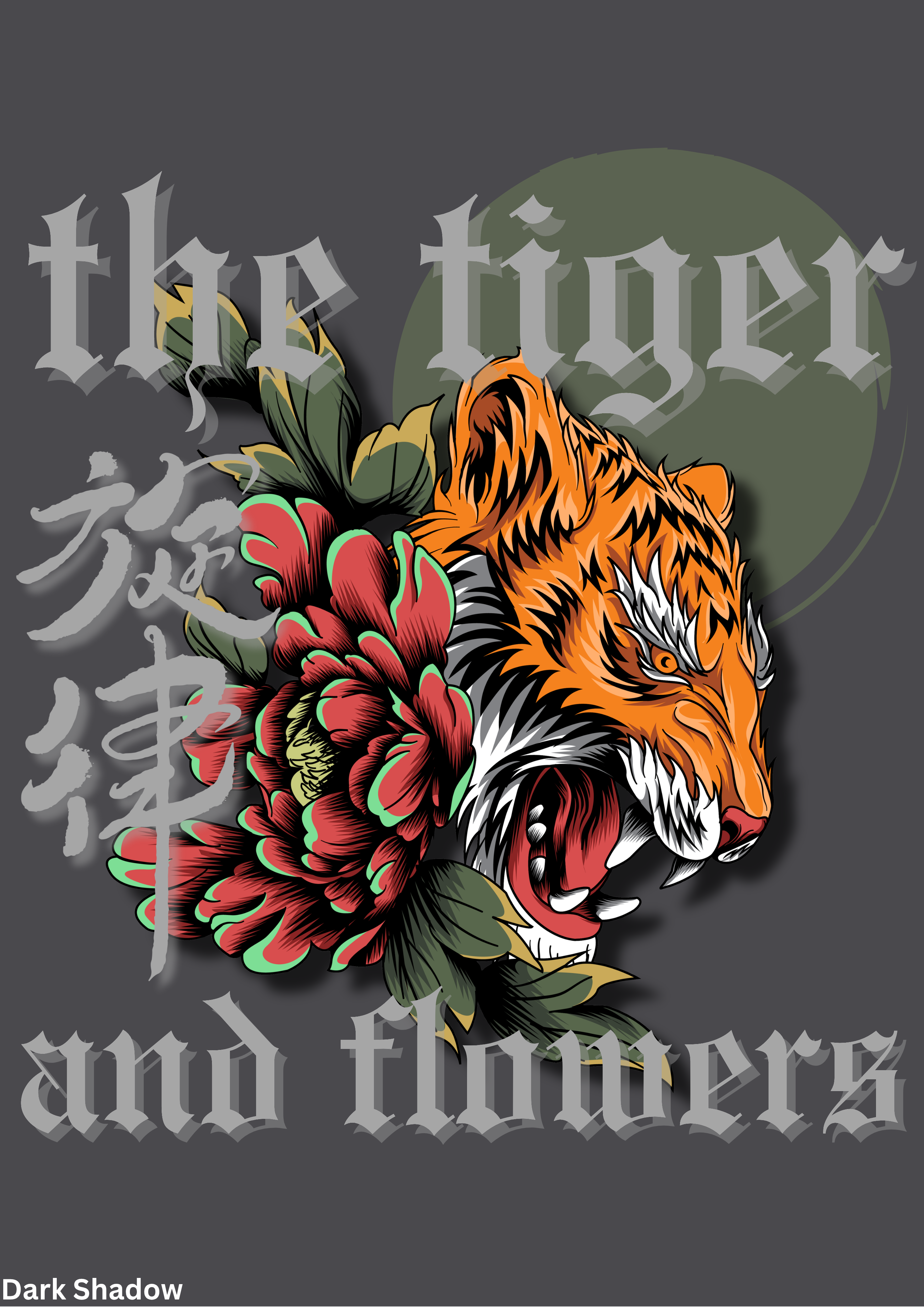 Tiger and Flowers