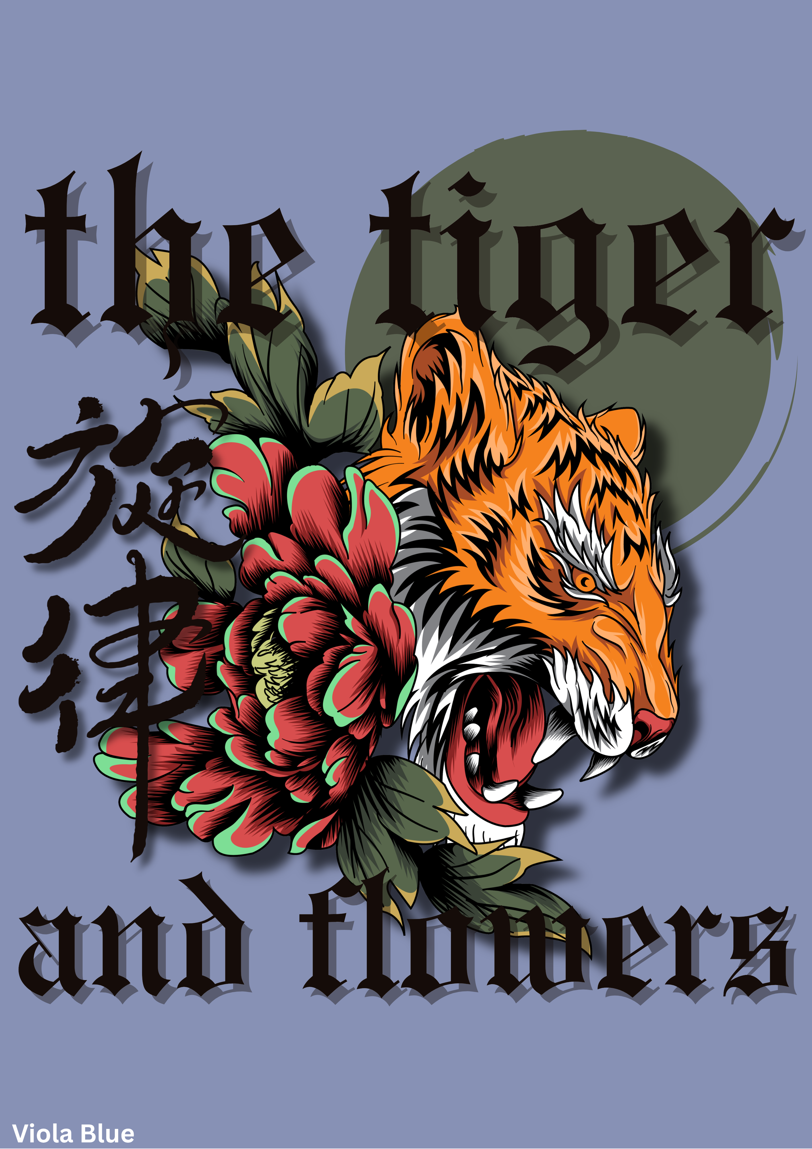 Tiger and Flowers