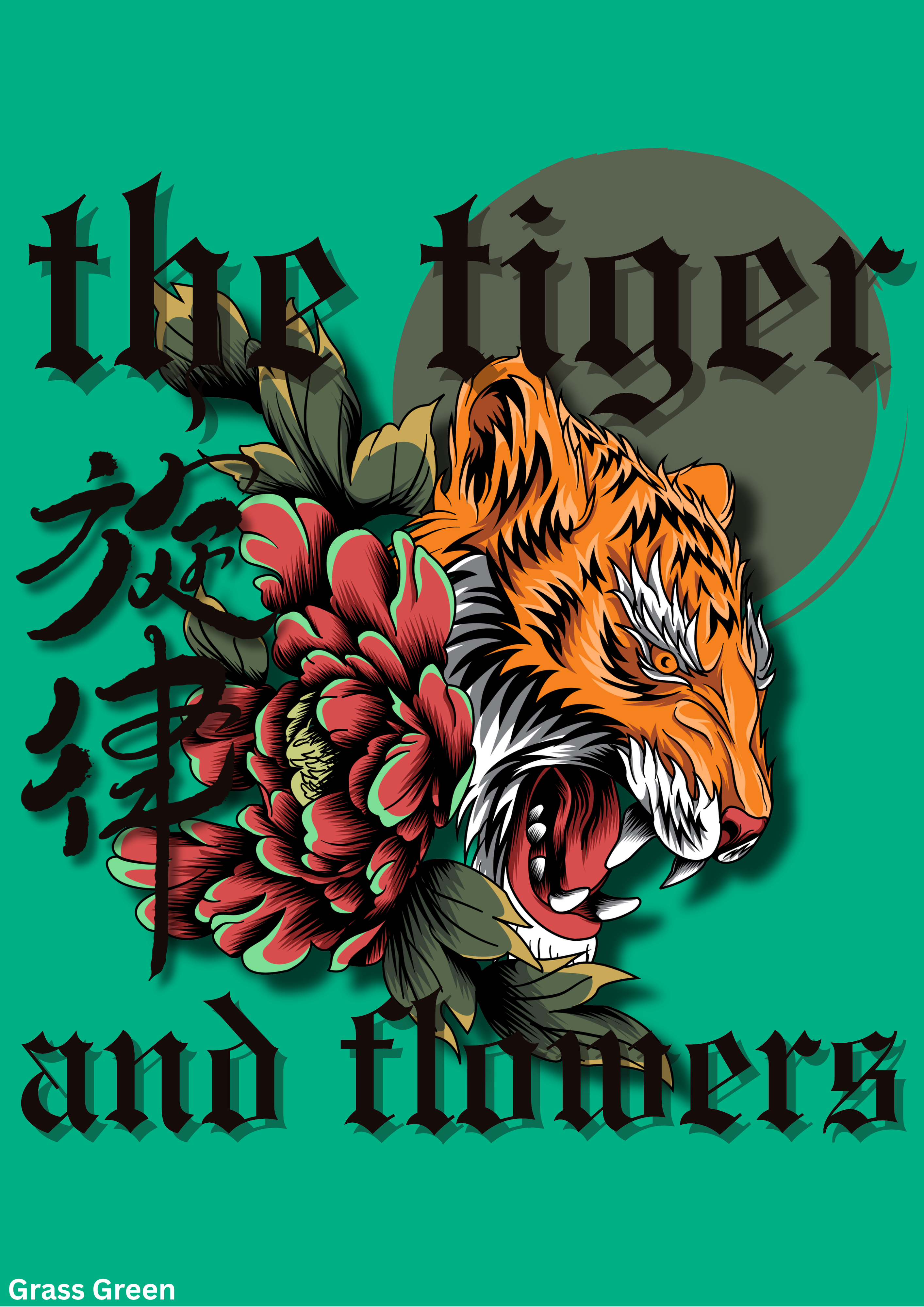 Tiger and Flowers