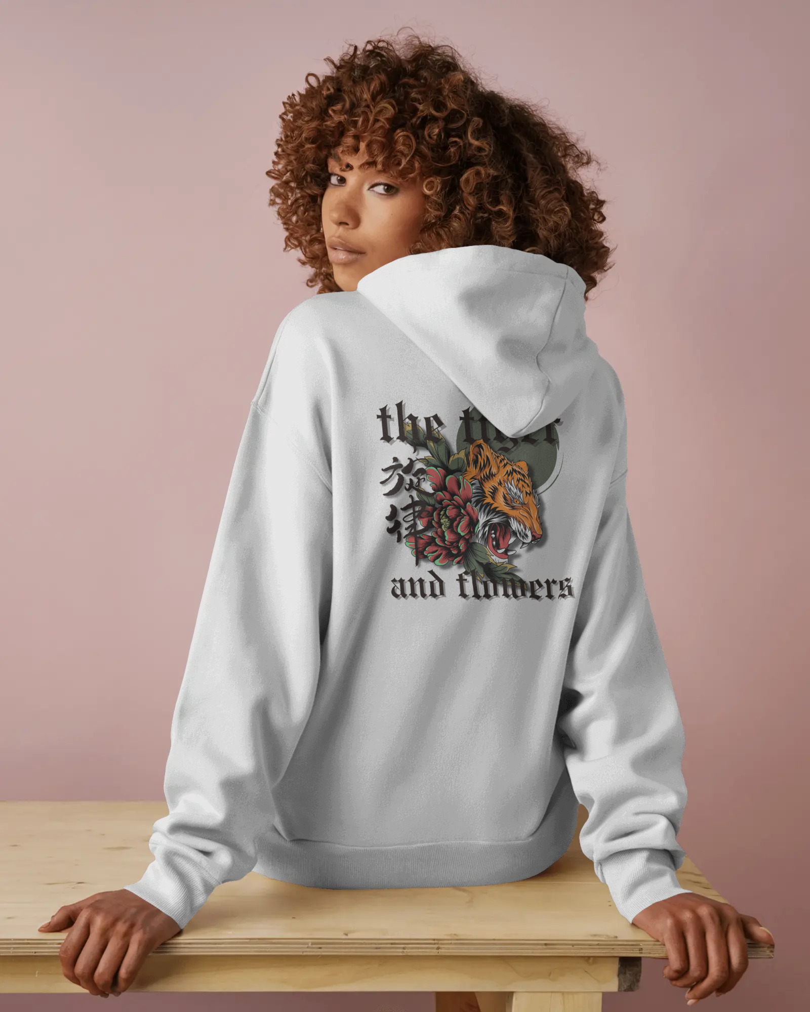Tiger and Flowers – Damen Hoodie