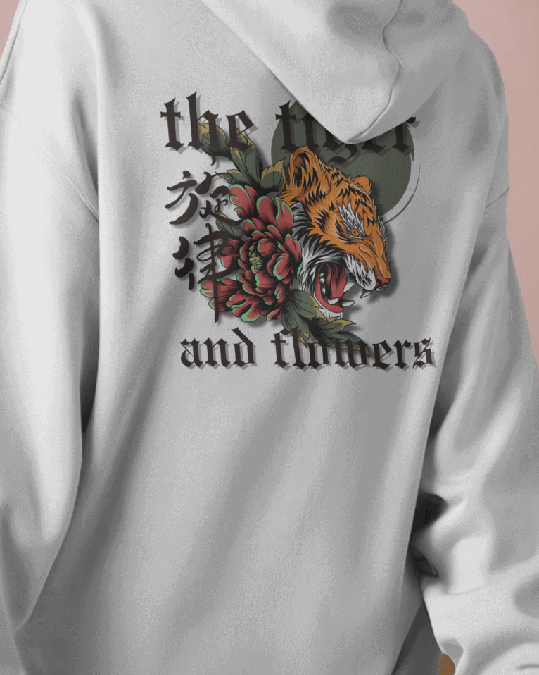 Tiger and Flowers – Damen Hoodie