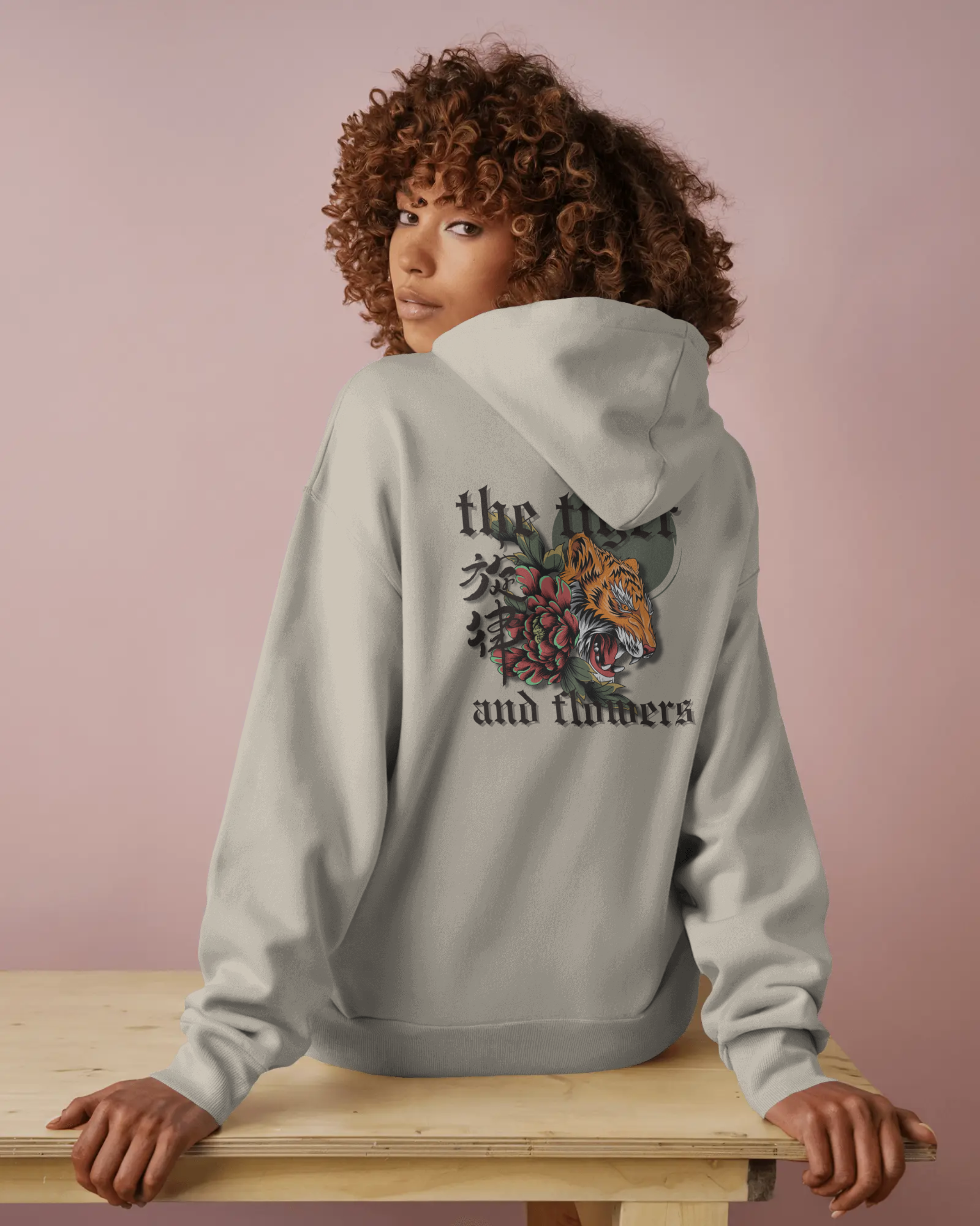 Tiger and Flowers – Damen Hoodie
