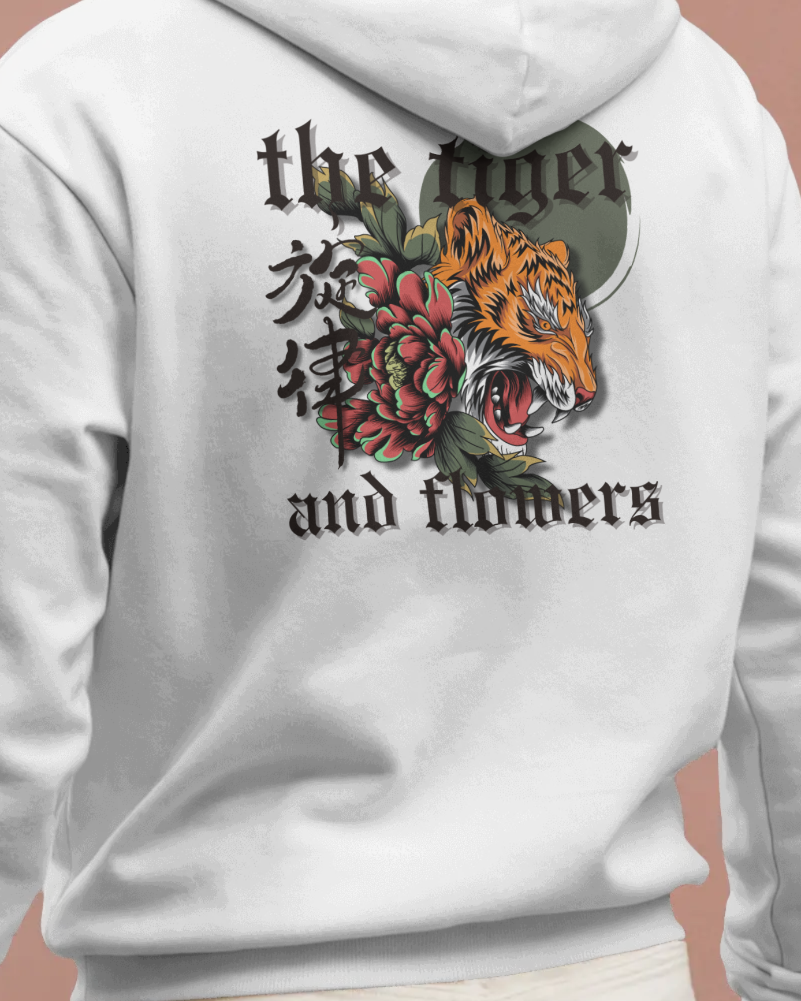 Tiger and Flowers – Herren Hoodie