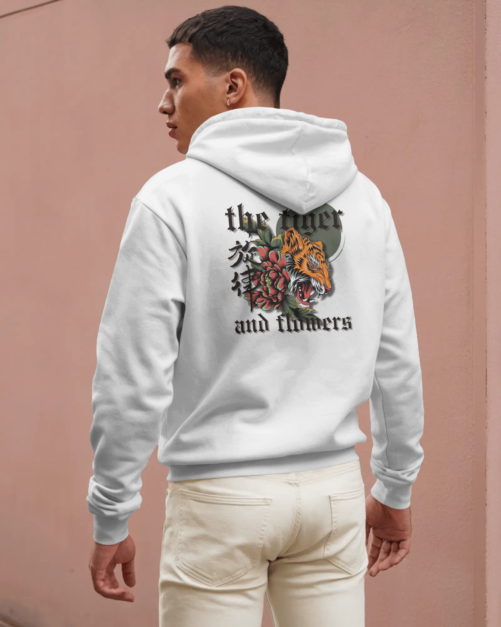 Tiger and Flowers – Herren Hoodie