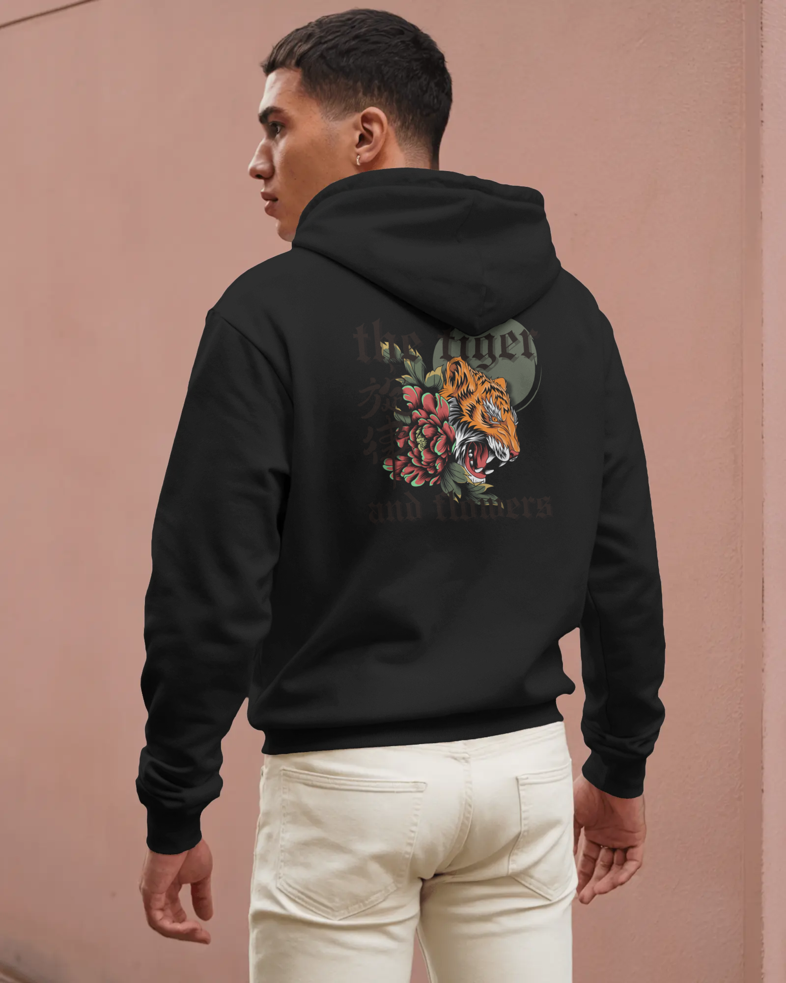 Tiger and Flowers – Herren Hoodie