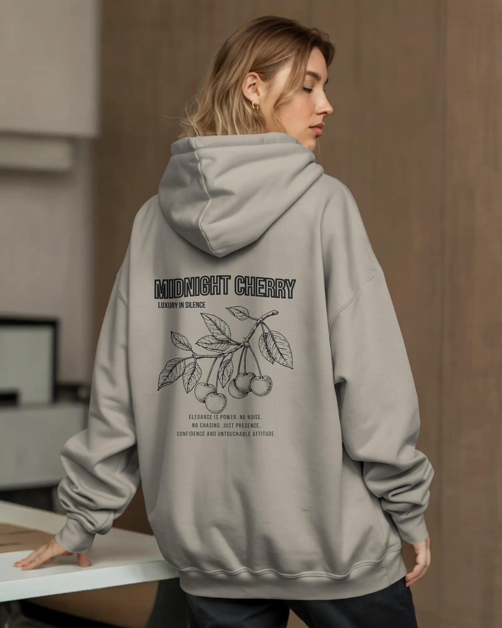 Midnight Cherry – Oversize Hoodie