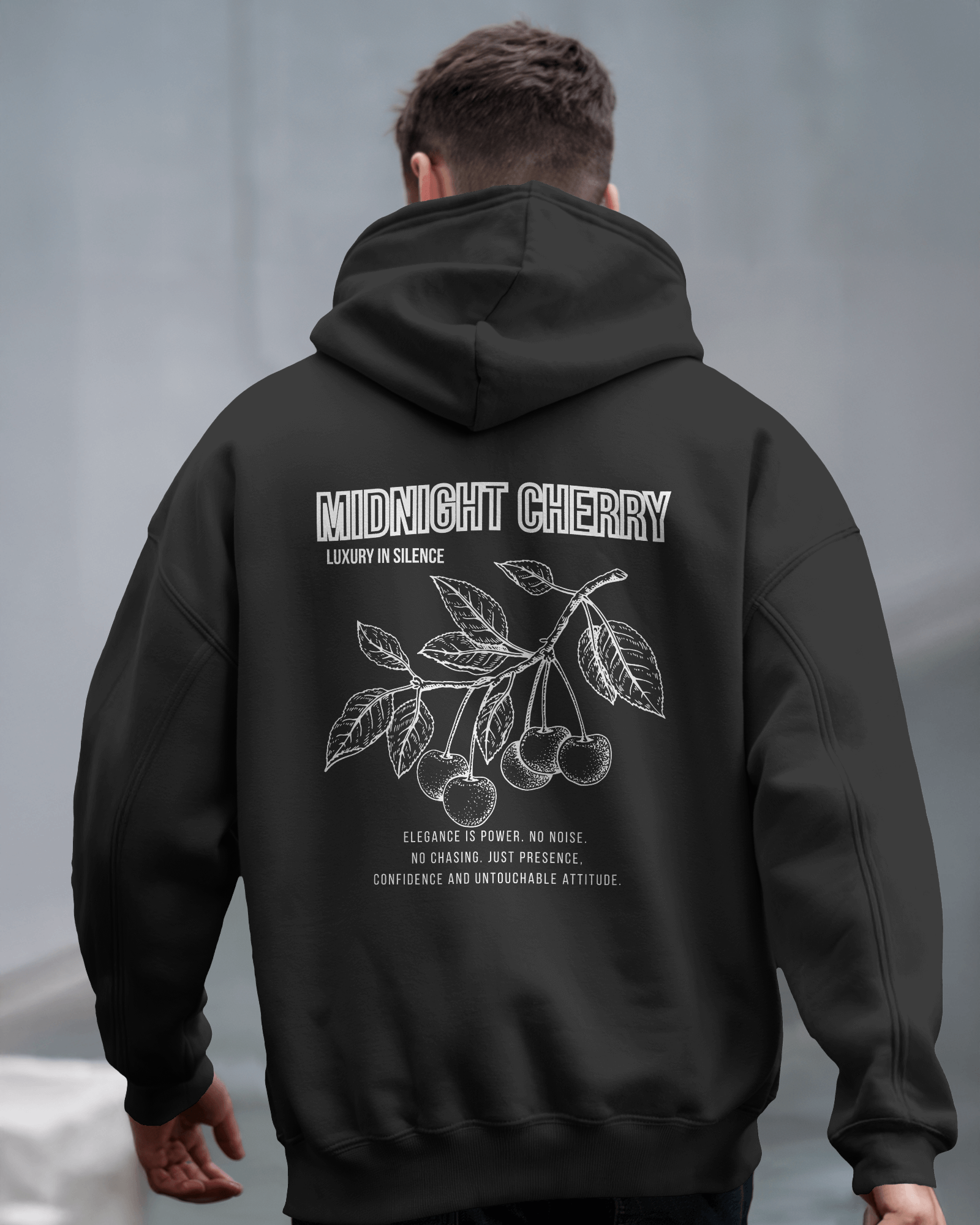Midnight Cherry – Oversize Hoodie