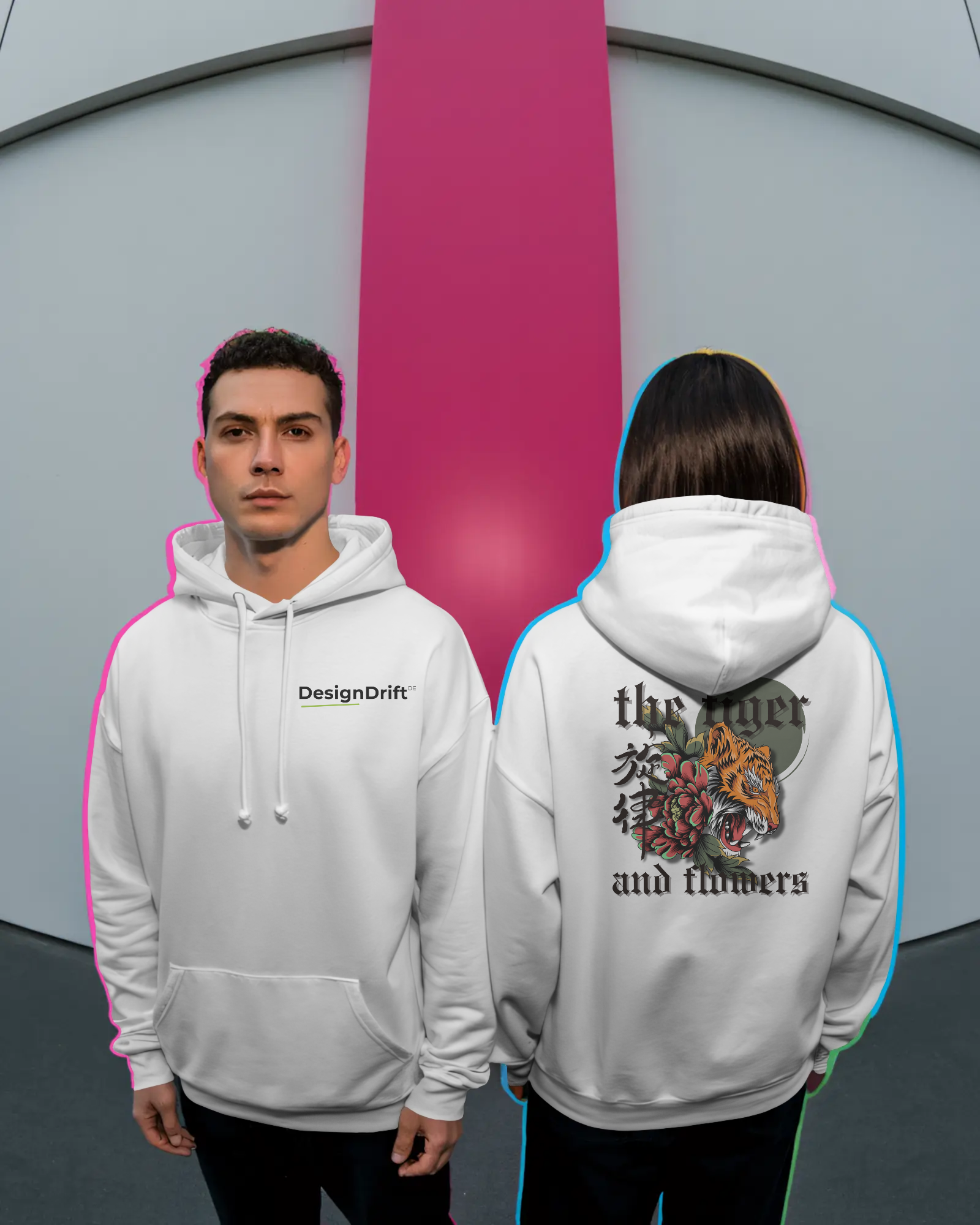 Tiger and Flowers – Oversize Hoodie