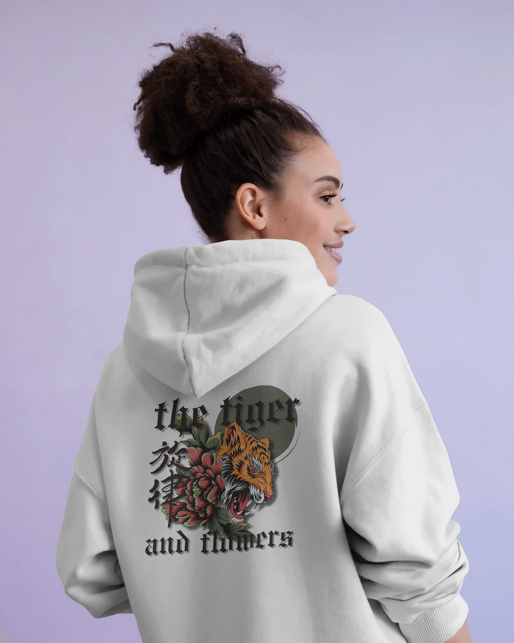 Tiger and Flowers – Damen Hoodie