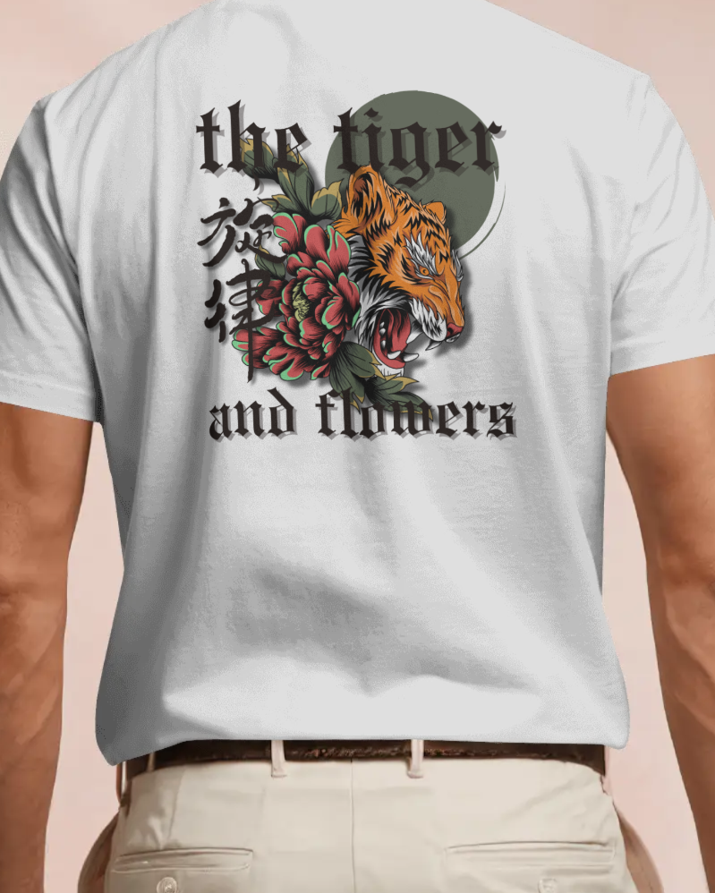 Tiger and Flowers - Herren T-Shirt